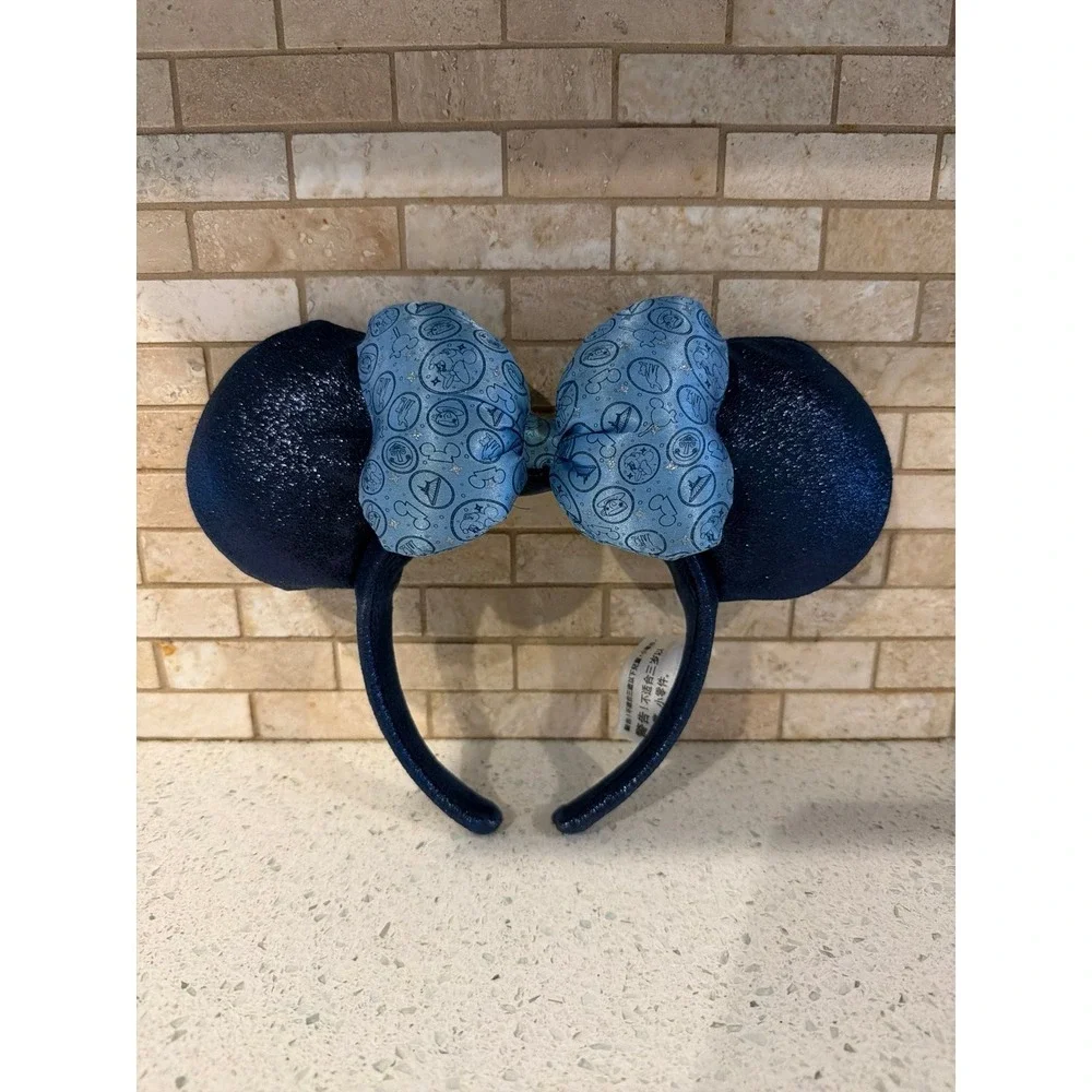 Disney Parks Navy Blue Glitter Minnie Mouse Ears Headband